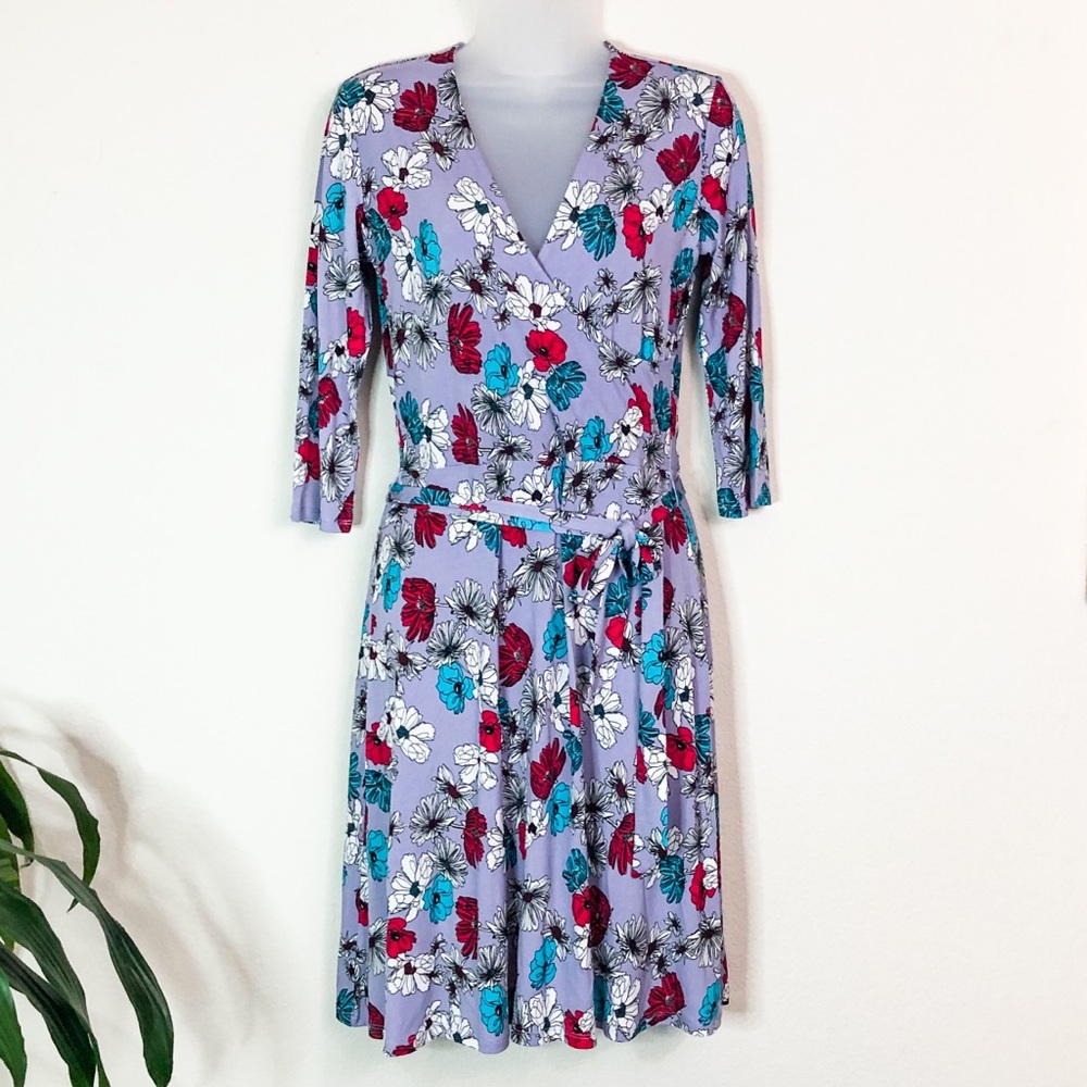 Leota Lavender floral wrap dress